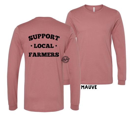 Long Sleeve T-shirt Bella Canvas Support Local Farmers Pre-order